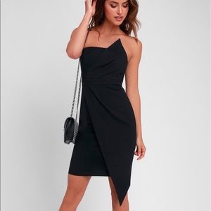 Lulus Queen of the City Black Strapless Dress L